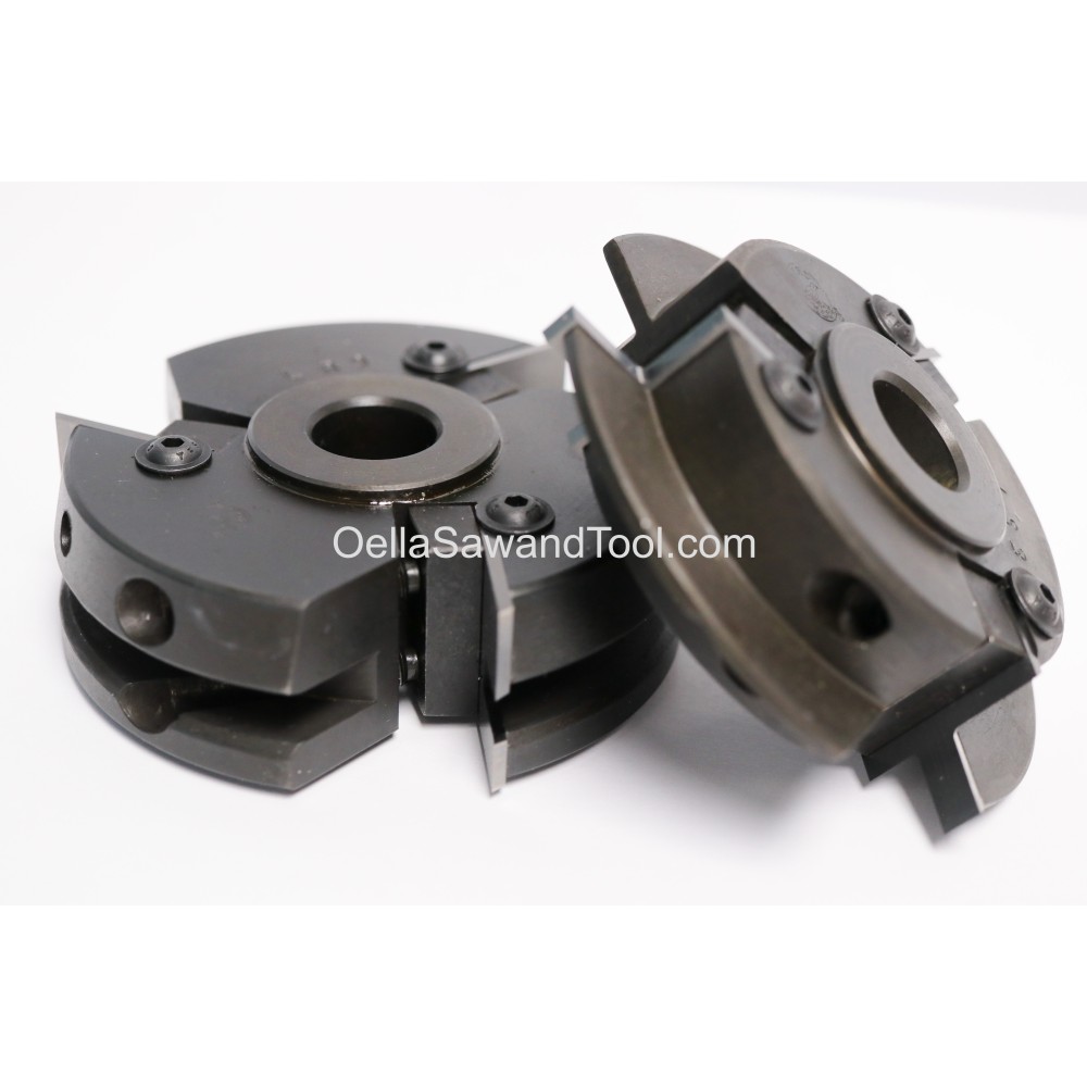 Byrd Shaker Stile and Rail  Shaper Cutter Package loaded with 7LRE and 7LHSE Inserts CCW - MFD 3/4 Bore